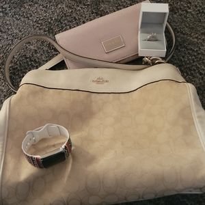 Coach purse, Guess wallet, sterling sliver wedding set, Fit Bit Charge 5,